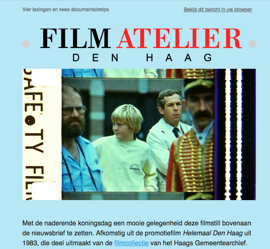Nieuwsbrief Filmatelier mei 2018 Nieuwsbrief Filmatelier mei 2018