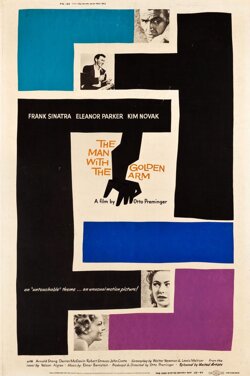 Posterontwerp Saul Bass voor The man with the golden arm