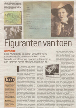 Artikel in AD van zaterdag 13 oktober 2012.