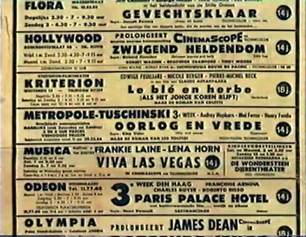 Filmladder Haagsche Courant, 11 april 1957