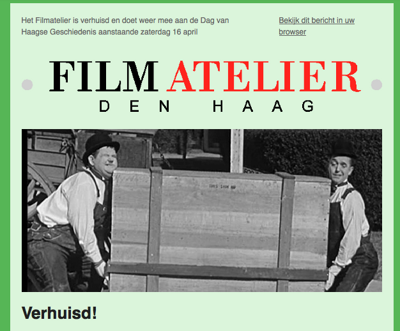 Nieuwsbrief Film Atelier Den Haag Voorjaar 2016