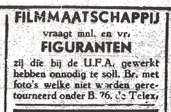 Advertentie MAZ-film in Telex, September 1945.