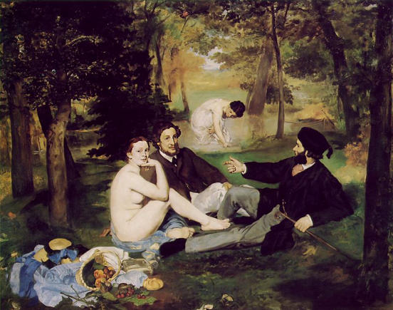 Le déjeuner sur l'herbe - Edouard Manet, te zien op de eerste Salon des Refusés